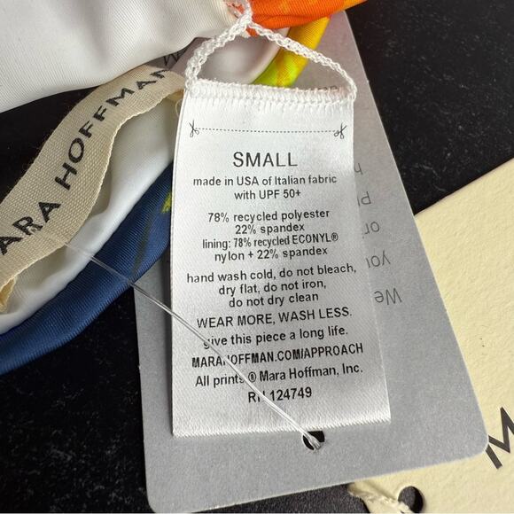 Mara Hoffman Viti Carla Knot Bikini Top White Multi Women’s Sz S - Picture 6 of 7